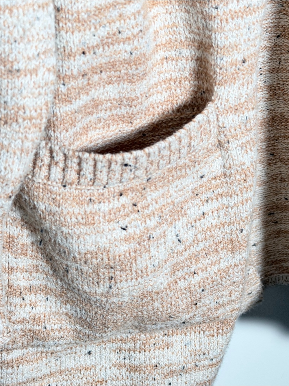 Frye Open-Front Chunky Knit Cardigan in Peach-Marl - Picture 4 of 7